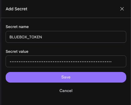 Kiro web Add Secret dialog